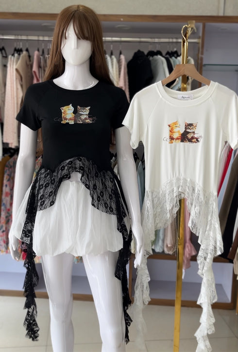 Lacey Fall Detail Crop T-shirts